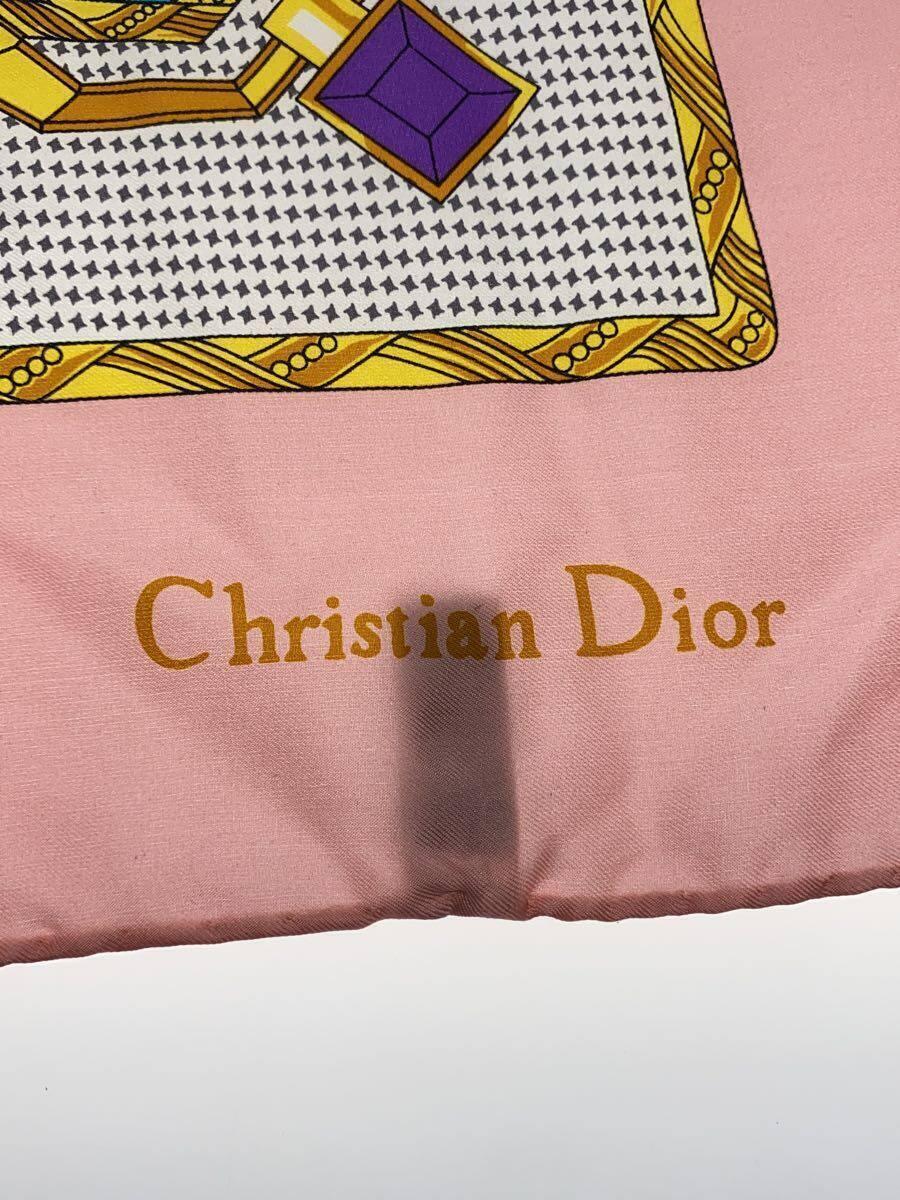 Christian Dior◆スカーフ/シルク/PNK/総柄/レディース_画像3