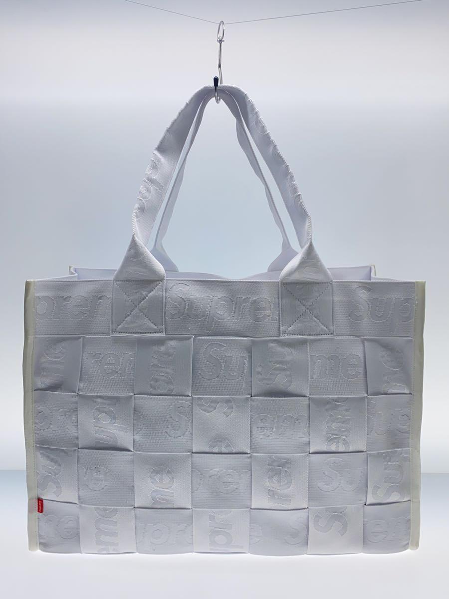 Supreme◆23SS/WOVEN LARGE TOTE/トートバッグ/-/ホワイト_画像3