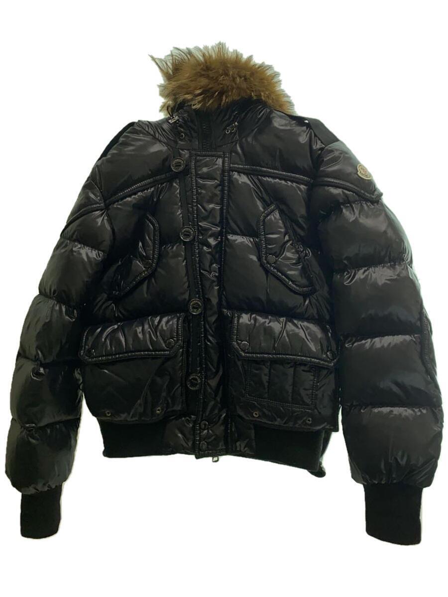 MONCLER◆CAIMIR/ダウンジャケット/2/BLK/黒/フライト/ファー/パーカー_画像1