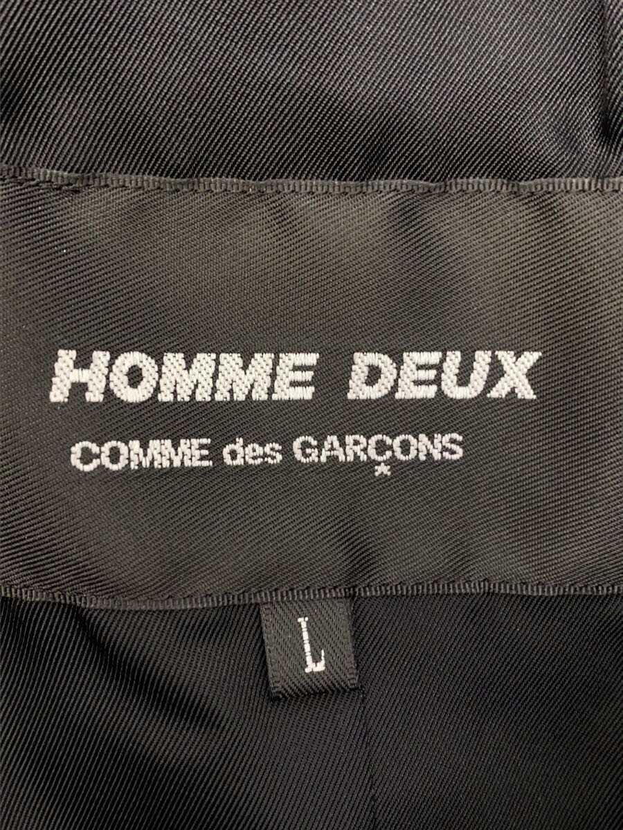 COMME des GARCONS HOMME DEUX◆チェスターコート/L/ウール/BLK/ブラック/無地/DT-C002/AD2017/コムデギャルソンオムドゥ_画像3