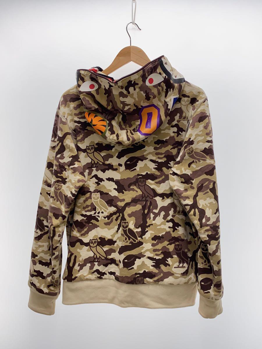 A BATHING APE◆シャークパーカー/ジップパーカー/L/コットン/CML/カモフラ/リバーシブル_画像2