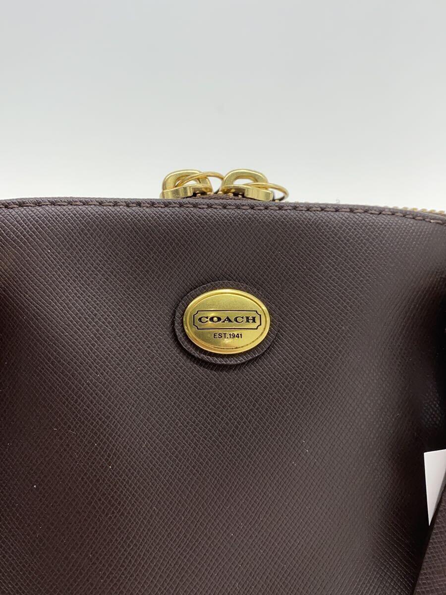 COACH◆ハンドバッグ_オールレザー/レザー/BRW_画像5