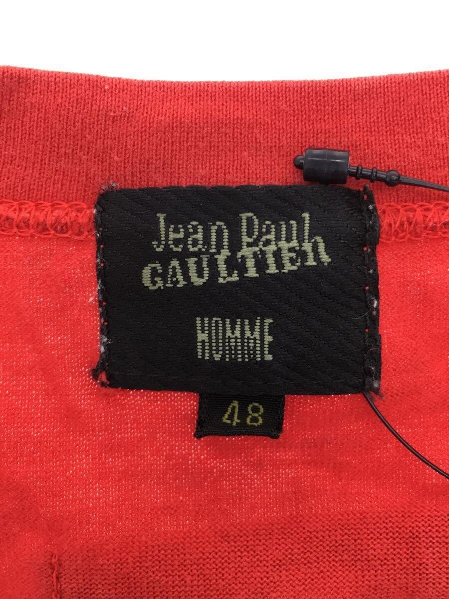 Jean Paul GAULTIER HOMME◆Tシャツ/-/コットン/RED/無地//_画像3