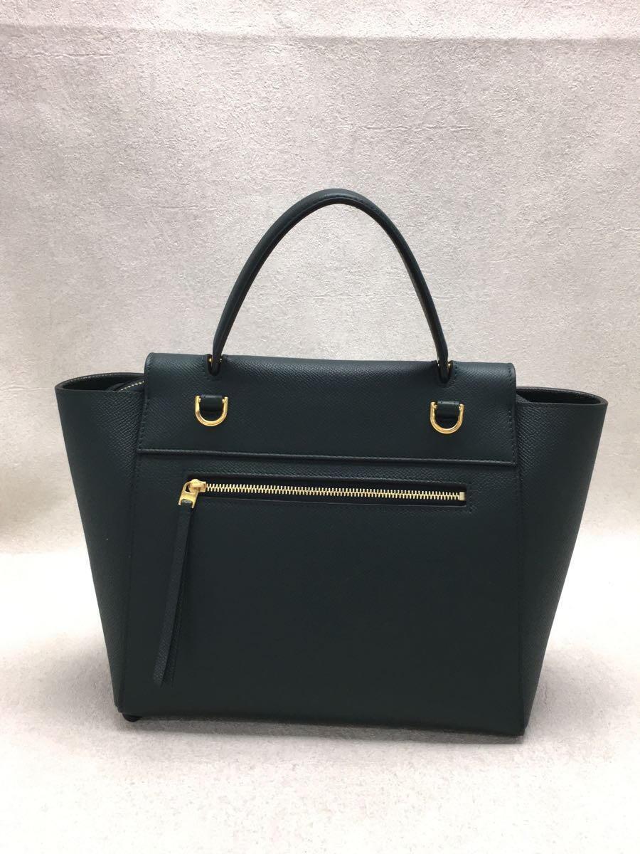 CELINE◆保存袋付/ショルダーバッグ/レザー/GRN/ベルトバックナノ/グレインドカーフスキン/セリーヌ//_画像4