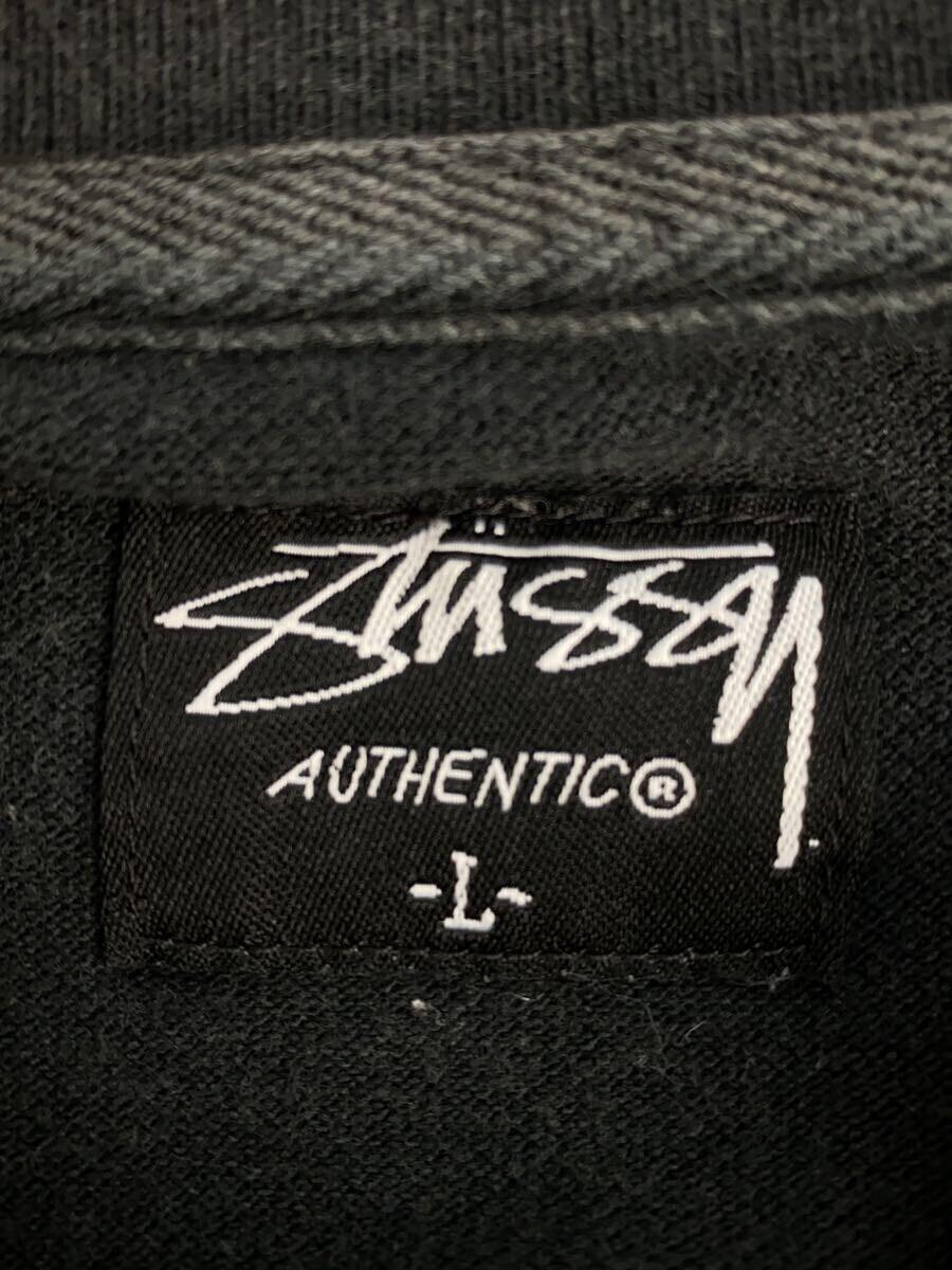 STUSSY◆ポロシャツ/L/コットン/BLK/ss-link_画像3