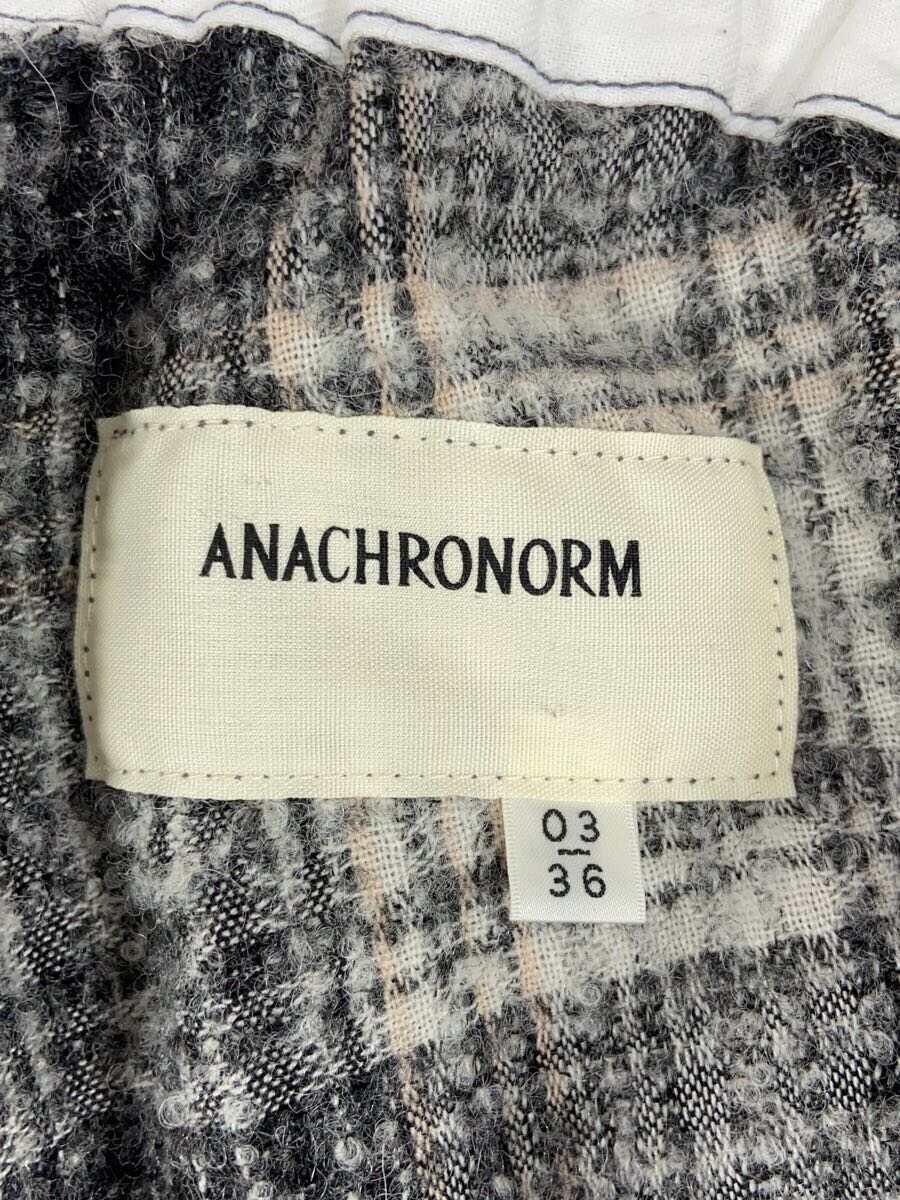 ANACHRONORM◆MOHAIR LIKE WIDE EASY PANTS/ボトム/3/ウール/GRY/チェック//の画像4