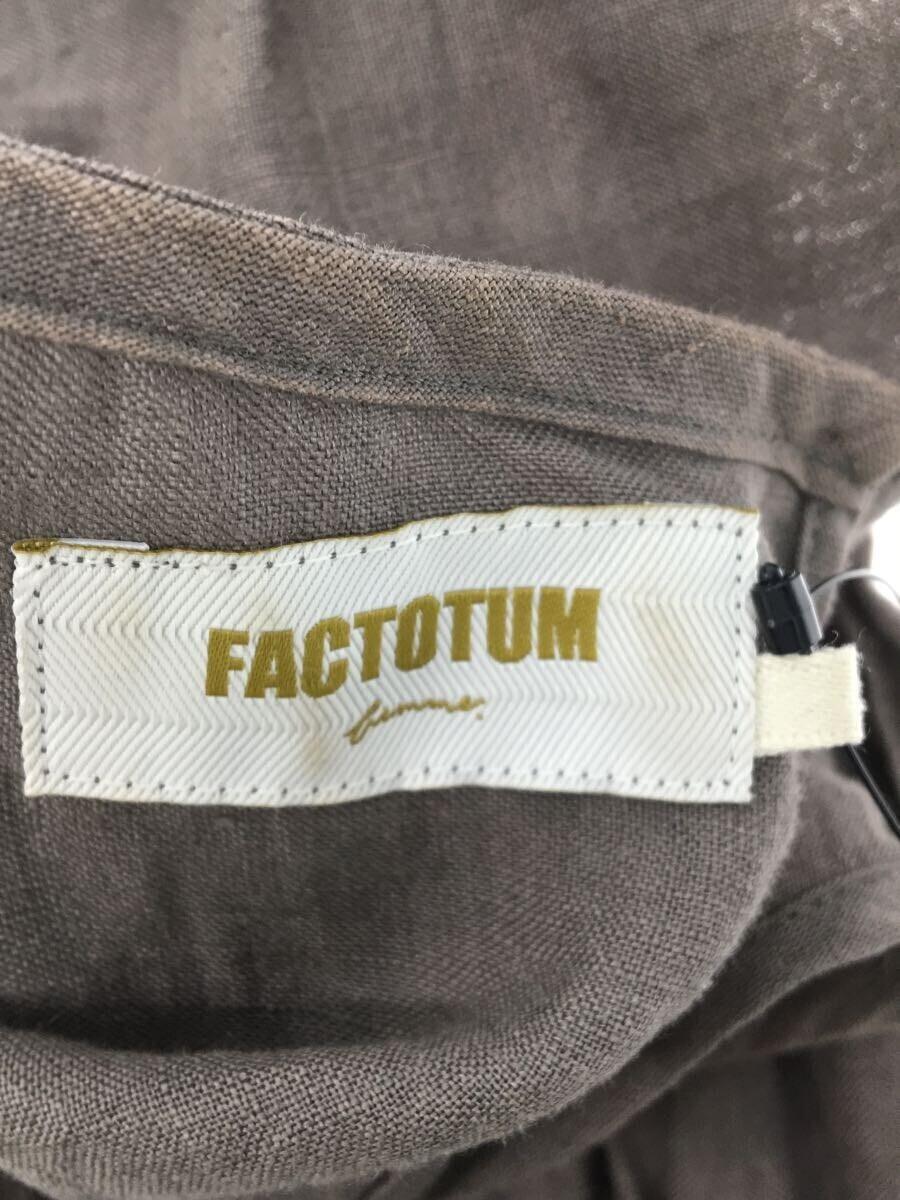 FACTOTUM◆半袖ワンピース/36/リネン/GRY/無地//_画像3