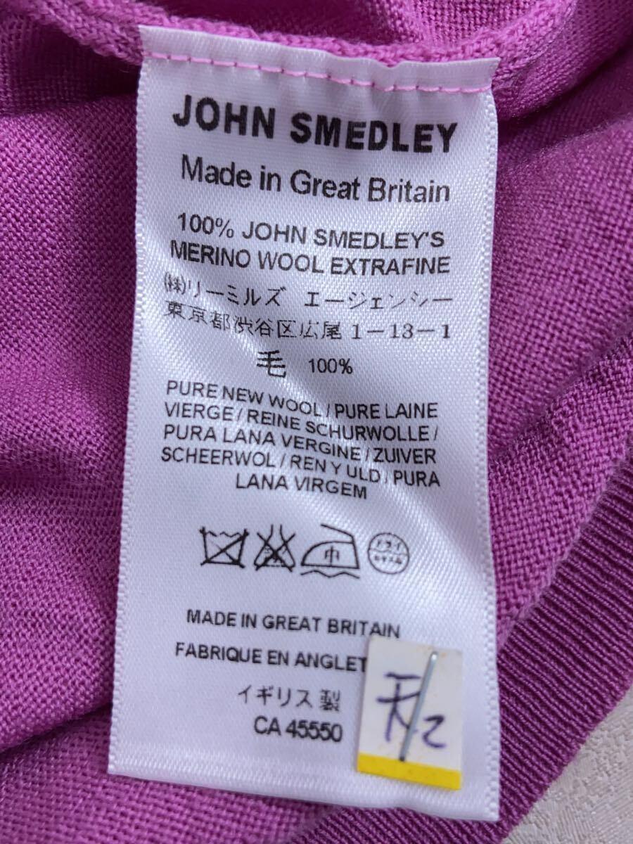 JOHN SMEDLEY◆タートルネック/ハイネックセーター(薄手)/M/ウール/PNK/無地//_画像4