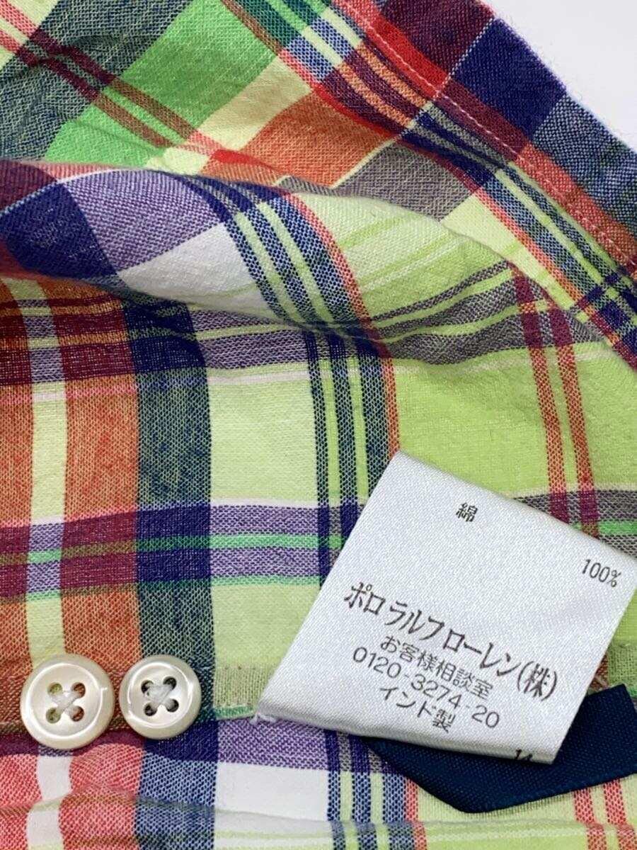 POLO RALPH LAUREN◆オープンカラー/ポニー無/半袖シャツ/M/コットン/GRN//_画像4