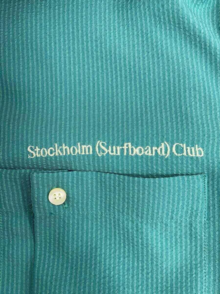 stockholm surfboard club/Seersucker shirt/半袖シャツ/M/グリーン_画像6