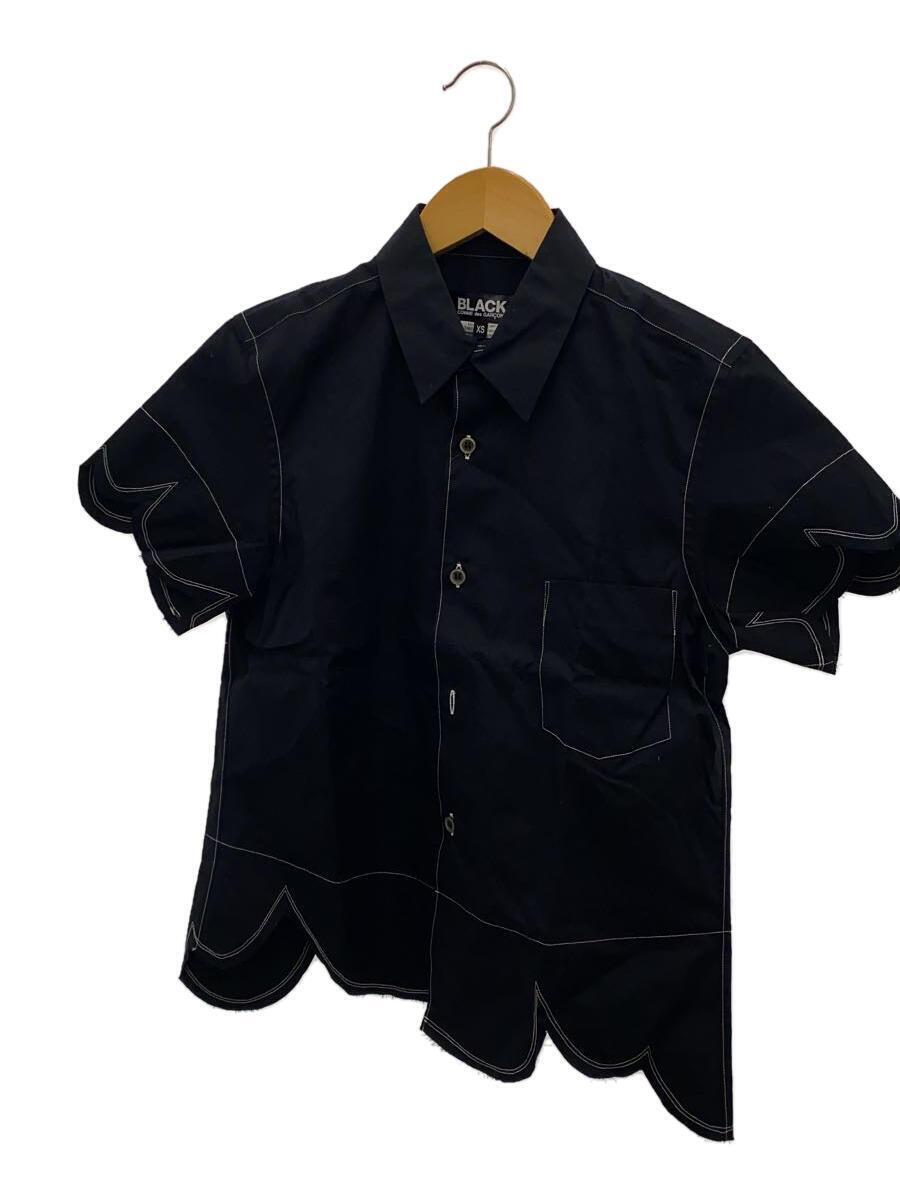 BLACK COMME des GARCONS◆半袖シャツ/XS/コットン/BLK/1c-b003_画像1