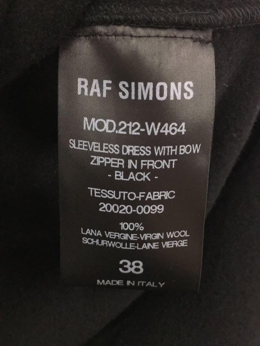 RAF SIMONS◆21AW/SLEEVELESS DRESS WITH BOW/38/ウール/ブラック//_画像5