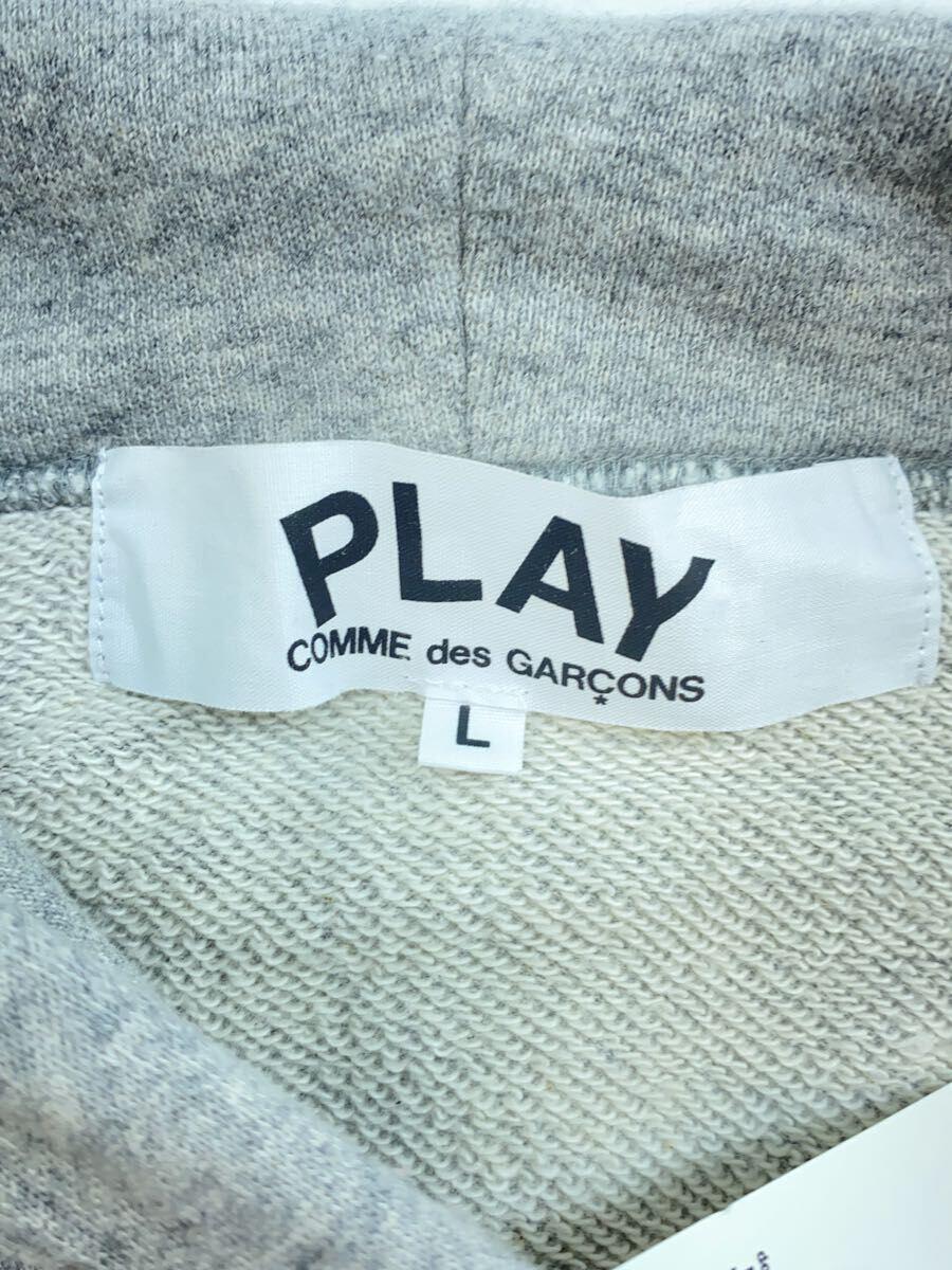 PLAY COMME des GARCONS◆ZIP HOODED SWEATSHIRT/ジップパーカー/L/コットン/GRY/無地/AZ-T168//_画像3