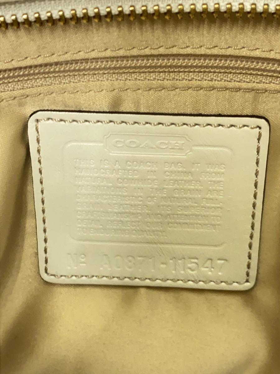 COACH◆トートバッグ/レザー/WHT_画像5