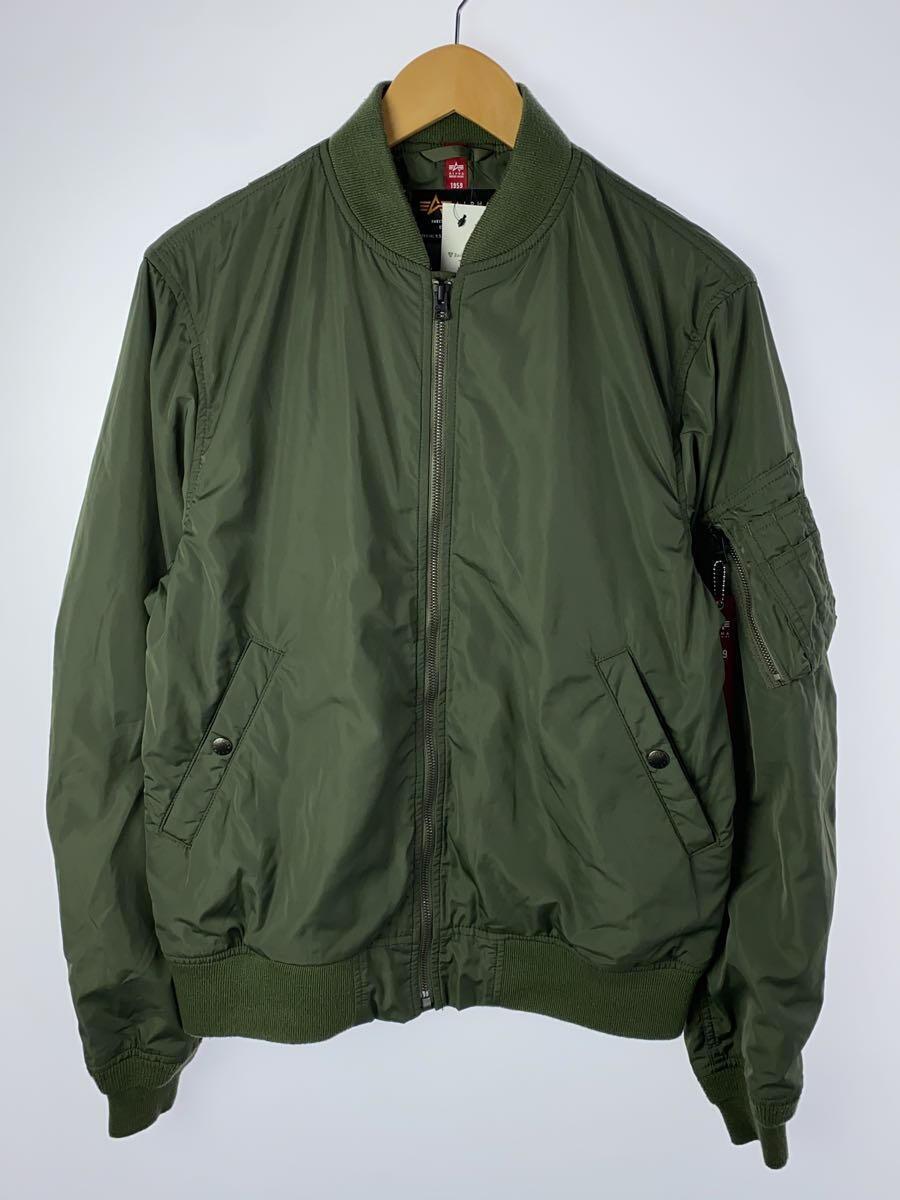 ALPHA INDUSTRIES◆MA-1/ブルゾン/L/ナイロン/カーキ/ta1450-019_画像1