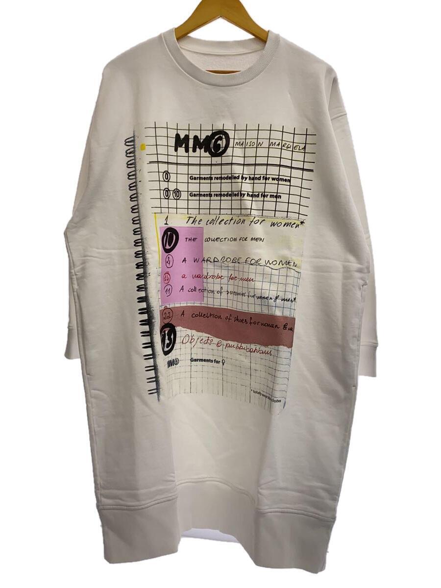 MM6◆Graphic print cotton Sweatshirt Dres/M/コットン/WHT/無地/S52CT06_画像1