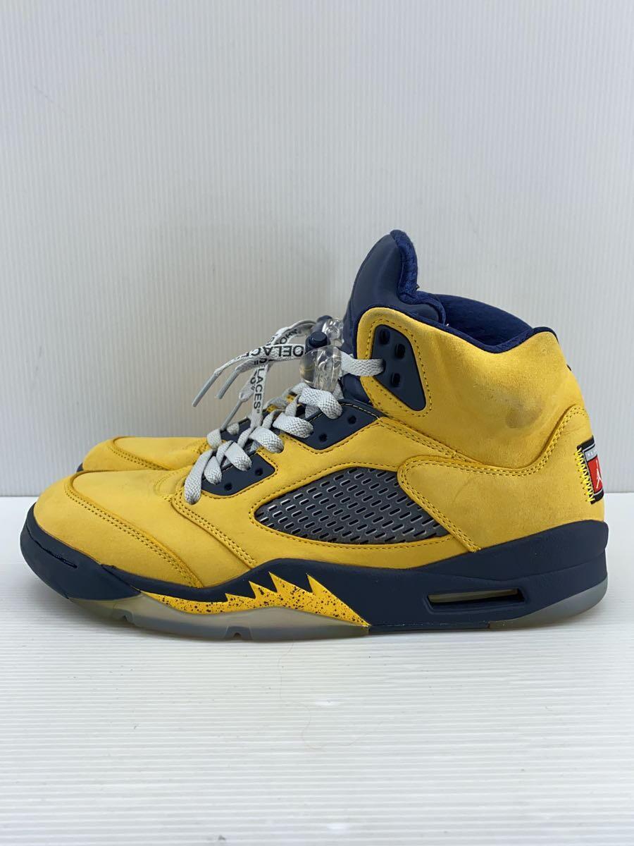 NIKE◆ハイカットスニーカー/27.5cm/YLW/cq9541-704/AIR JORDAN 5 RETRO SE_画像1