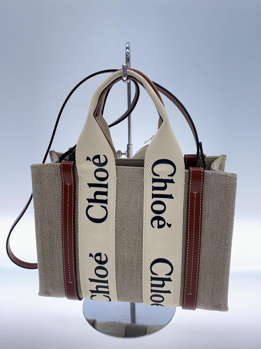 Chloe◆ハンドバッグ/キャンバス/BEG/chc22as397i2690u/WOODY SMALL TOTE BAG_画像3