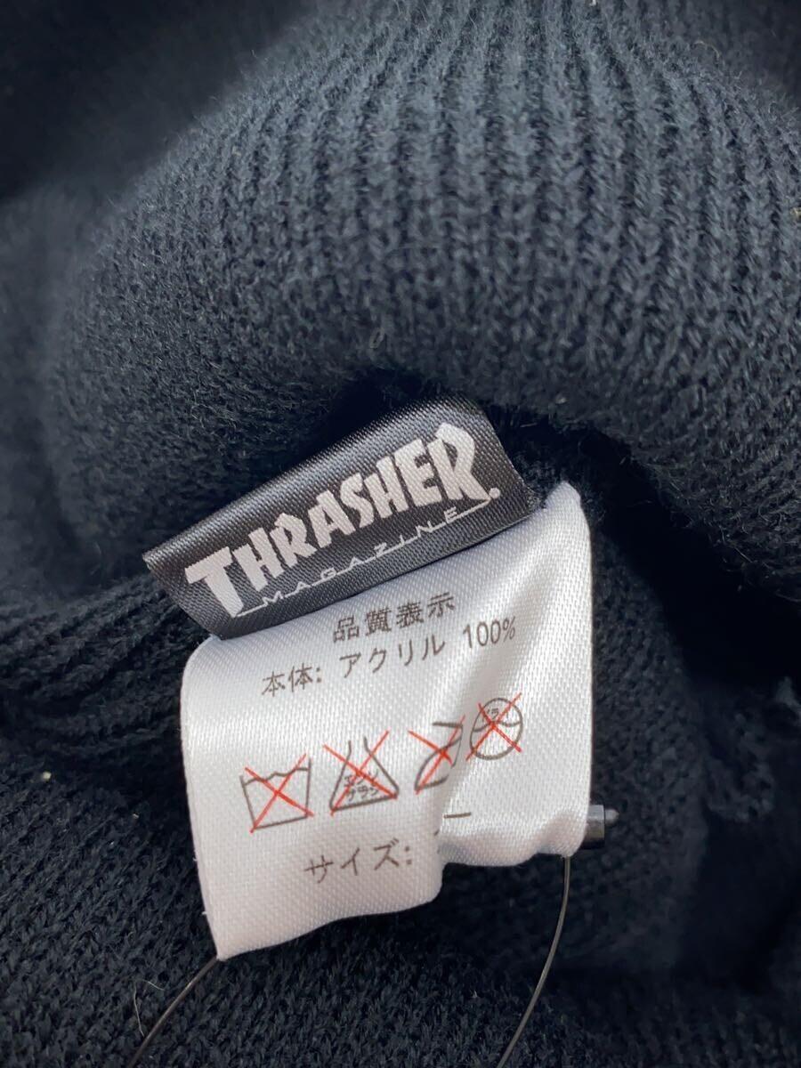 THRASHER◆ニットキャップ/FREE/アクリル/BLK/無地/メンズ_画像4