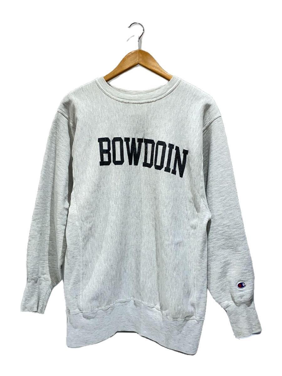 Champion◆bowdoin/刺繍タグ/スウェット/XL/コットン/グレー_画像1