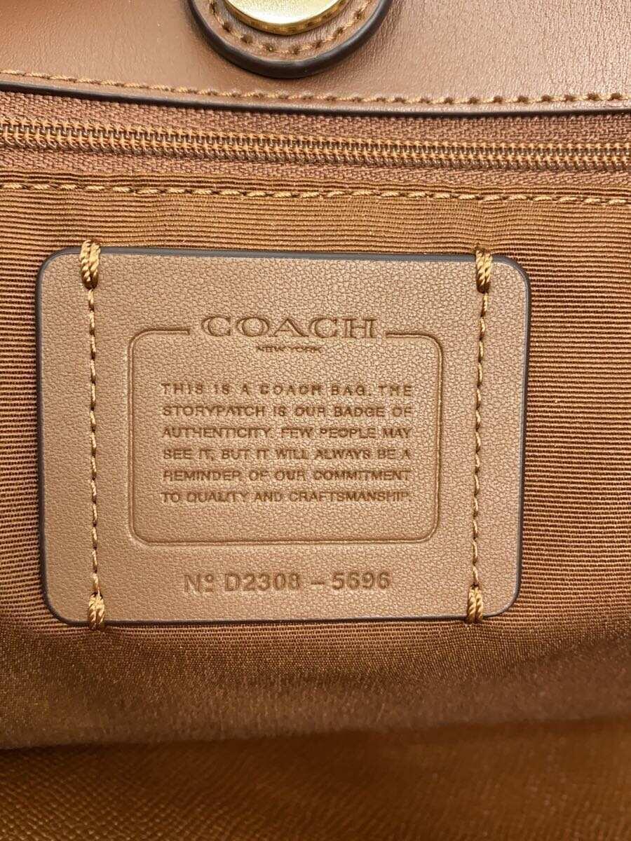 COACH◆トートバッグ/PVC/BRW/総柄/5696_画像5