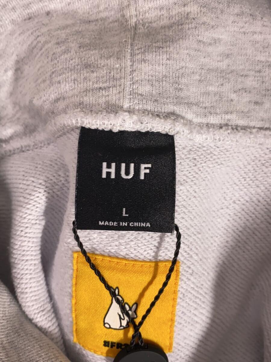 HUF◆パーカー/L/コットン/GRY/無地_画像3