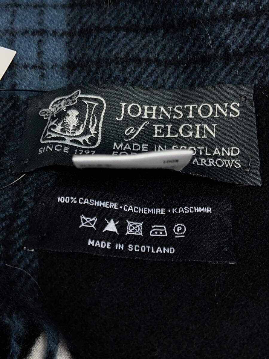 Johnston’s Of Elgin◆マフラー/カシミア/NVY/チェック/メンズ
