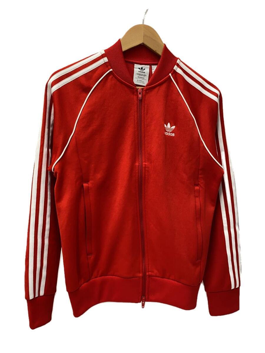 adidas◆ジャージ/M/-/RED/無地/GF0196_画像1