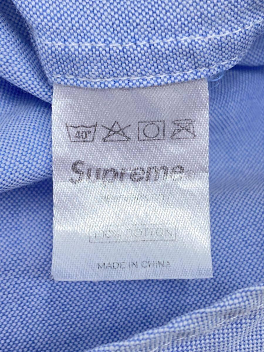 Supreme◆10SS/Oxford Shirt/シュプリーム/襟破れ長袖シャツ/M/コットン/BLU_画像4