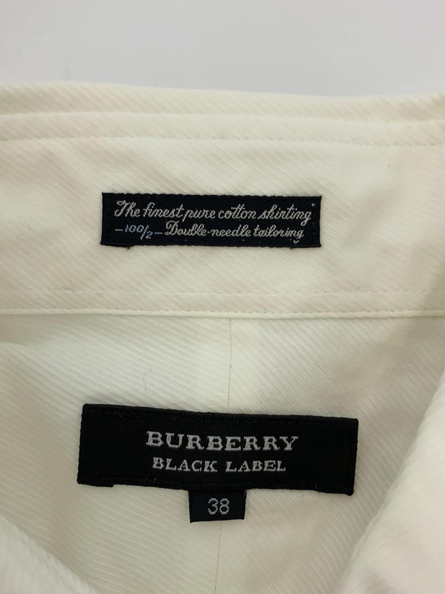 BURBERRY BLACK LABEL◆長袖シャツ/38/コットン/WHT/無地_画像3