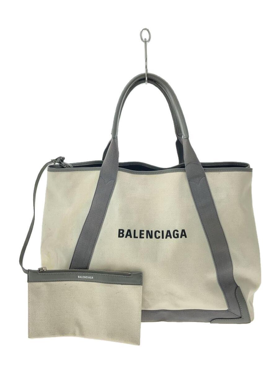 BALENCIAGA◆トートバッグ/キャンバス/WHT/339936_画像1