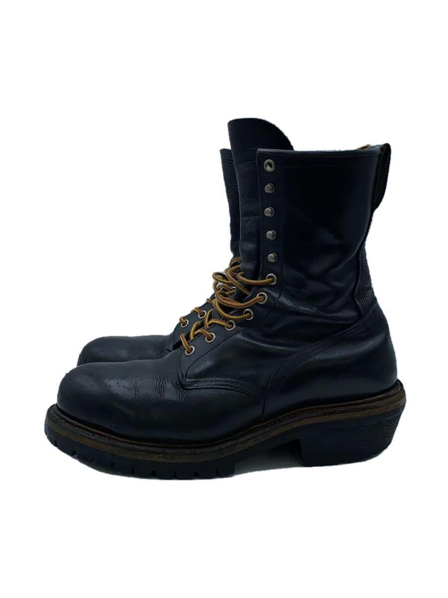 RED WING◆ロガーブーツ/レースアップブーツ/US10/BLK/レザー/2218/黒_画像1