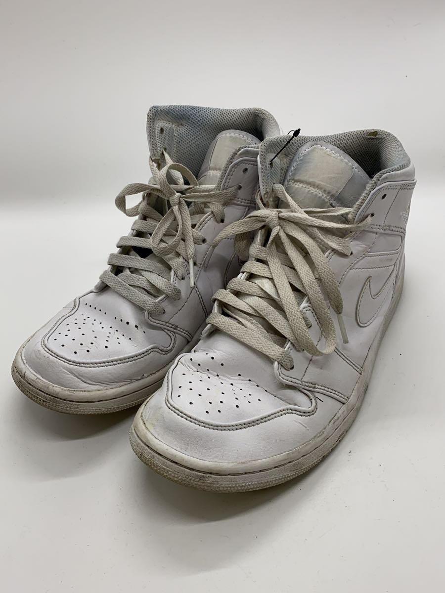 NIKE◆AIR JORDAN 1 MID_エア ジョーダン 1 ミッド/26.5cm/WHT_画像2