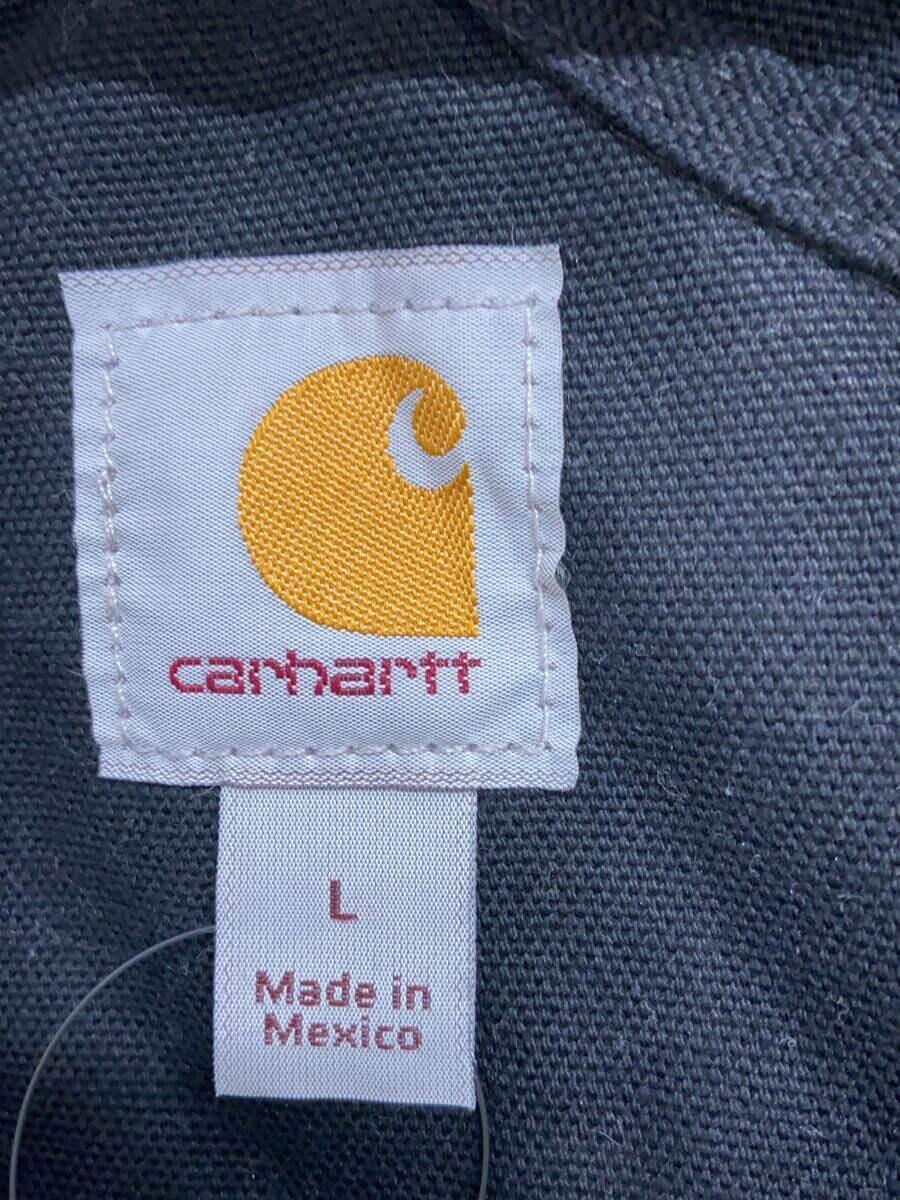 Carhartt◆ダック地/ダブルー/内側キルティング/オーバーオール/L/コットン/BLK_画像4