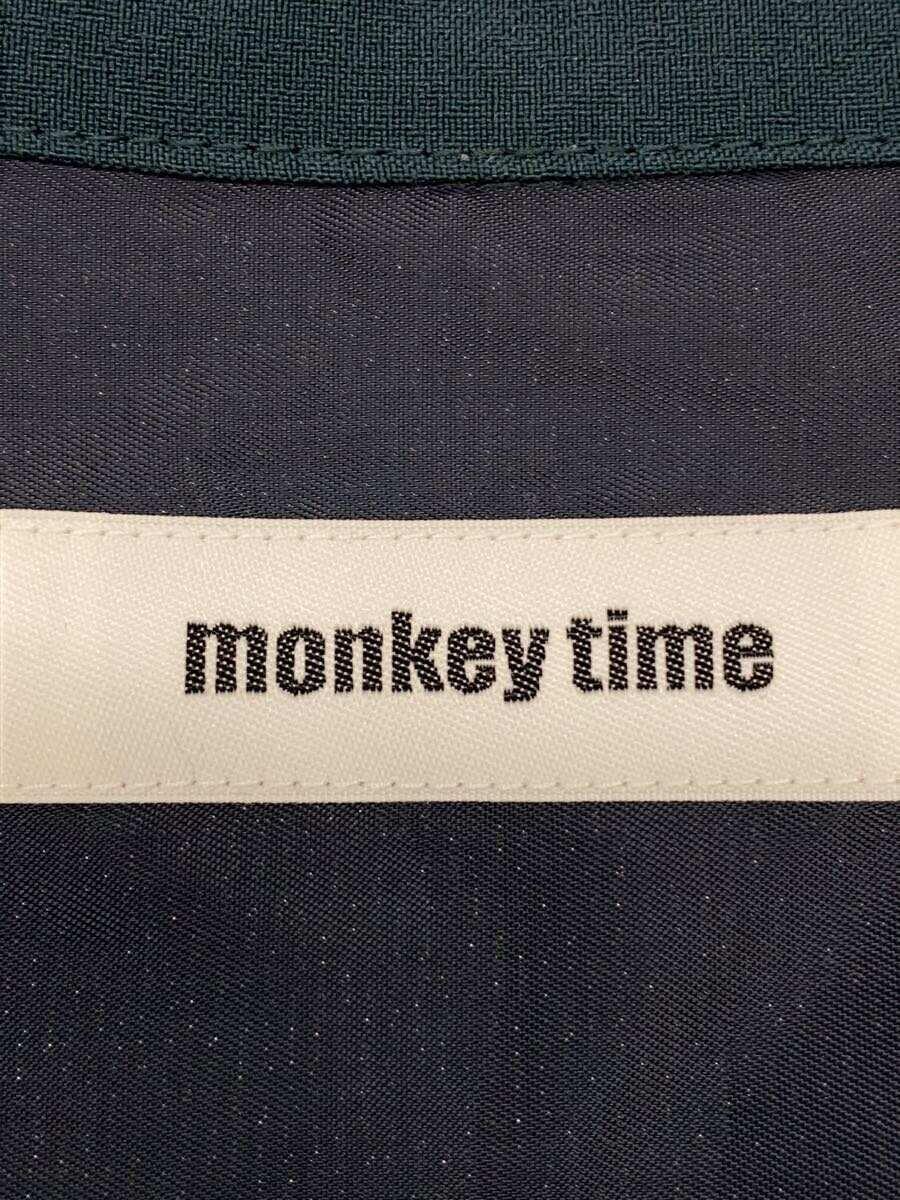 MONKEY TIME◆長袖シャツ/M/ポリエステル/GRN/無地/8311-199-0185_画像3