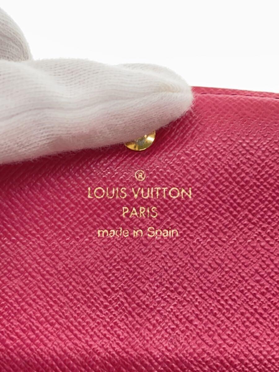 LOUIS VUITTON◆ポルト・フォイユ・エミリー_モノグラム・キャンバス_フラワーチャーム_BRW_ホットピンク/PVC/BRW/レテ_画像3