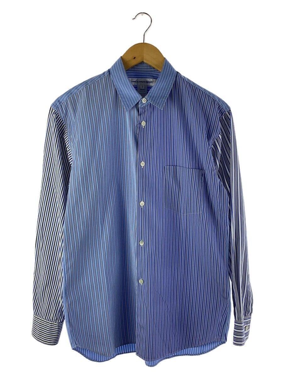 COMME des GARCONS SHIRT◆長袖シャツ/S/コットン/BLU/ストライプ/FO10B201_画像1