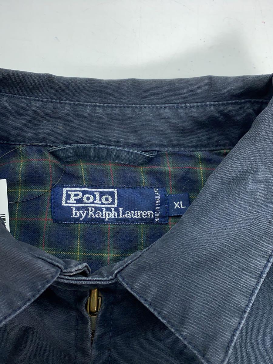 POLO RALPH LAUREN◆90s/スイングトップ/ブルゾン/XL/コットン/ネイビー_画像4