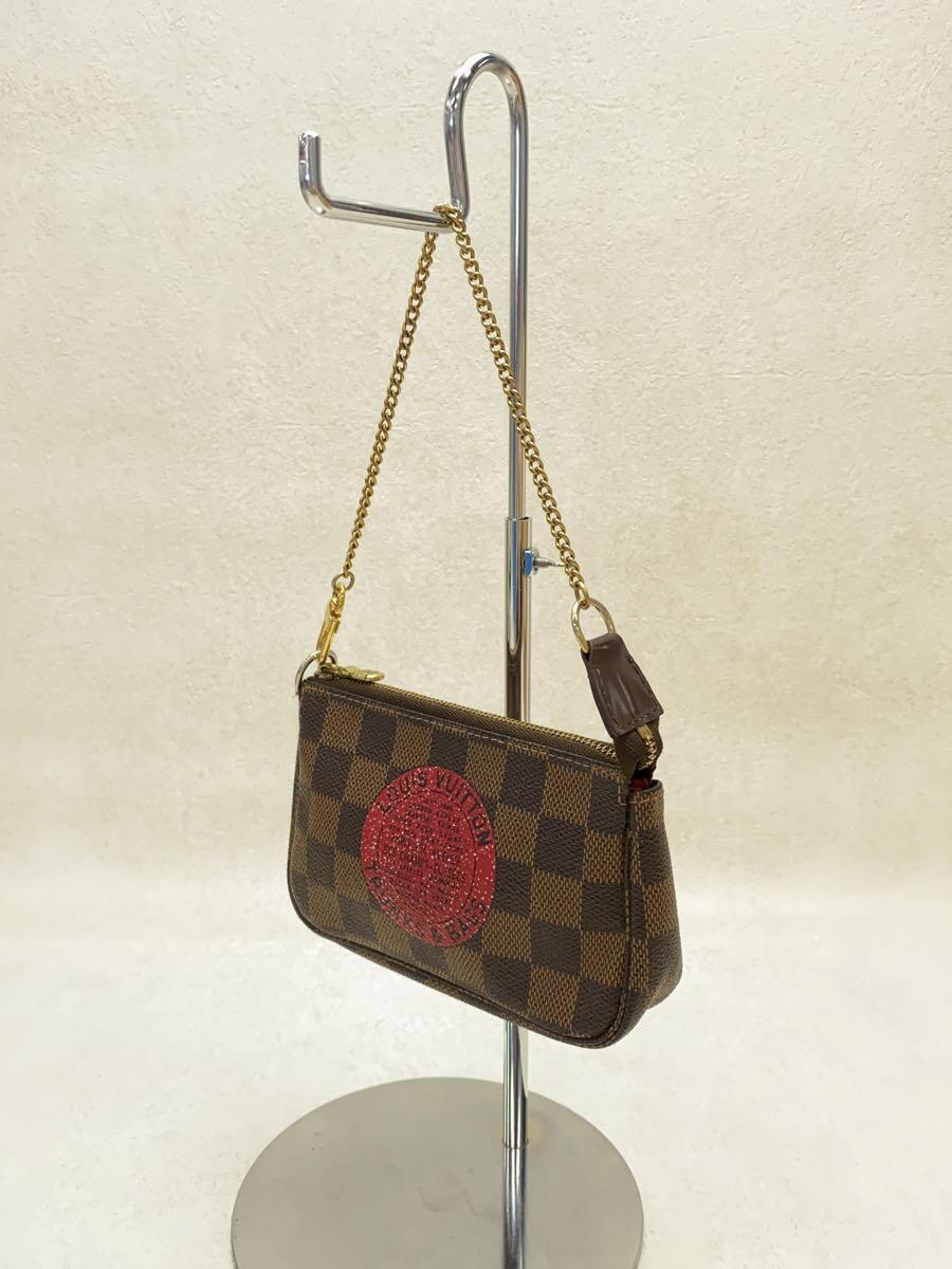 LOUIS VUITTON◆ミニ・ポシェット・アクセソワール_ダミエ・エベヌ_T＆B_BRW/PVC/BRW//_画像2