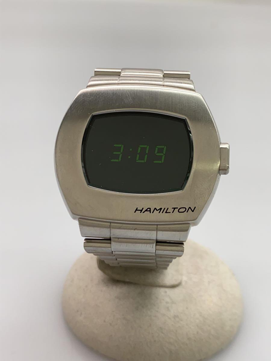 HAMILTON* quartz wristwatch / digital / stainless steel /BLK/SLV/H524140/PSR Pulsar 50 anniversary commemoration //