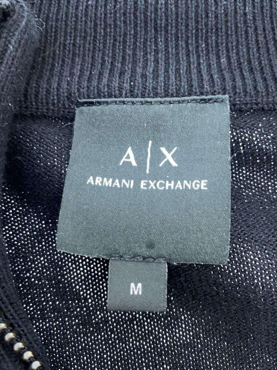 ARMANI EXCHANGE◆ロゴ/ジップアップニットジャケット/M/コットン/BLK/6GZE1R ZMU5Z//_画像3