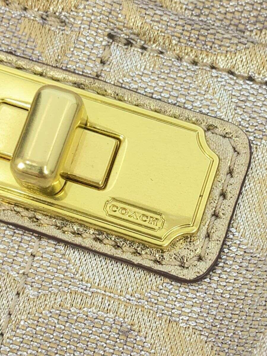 COACH◆ハンドバッグ/GLD/総柄_画像5