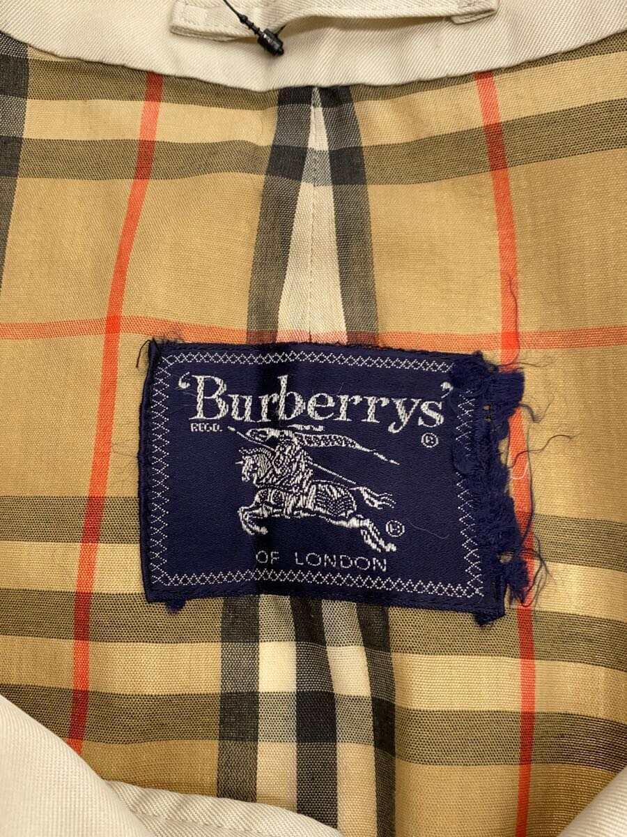 BURBERRYS◆ステンカラーコート/-/コットン/BEG/裾解れ/汚れ有/裏地バーバーリーチェック_画像3