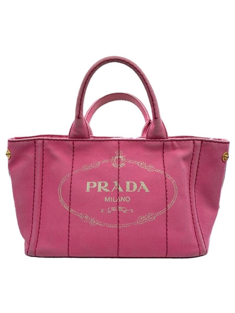 PRADA◆トートバッグ/キャンバス/PNK