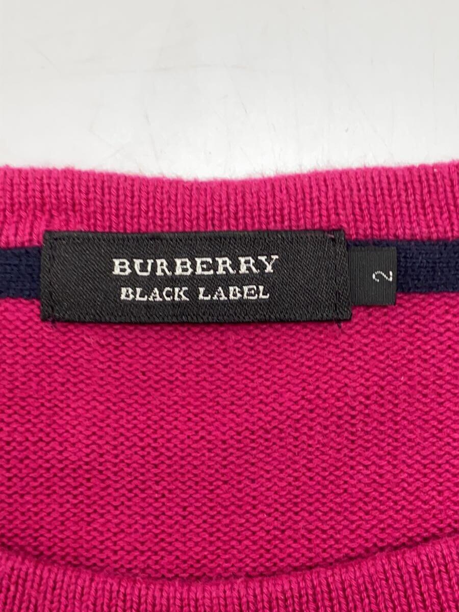 BURBERRY BLACK LABEL◆ロゴニット/セーター/2/コットン/ピンク/D1N50-300-34_画像3