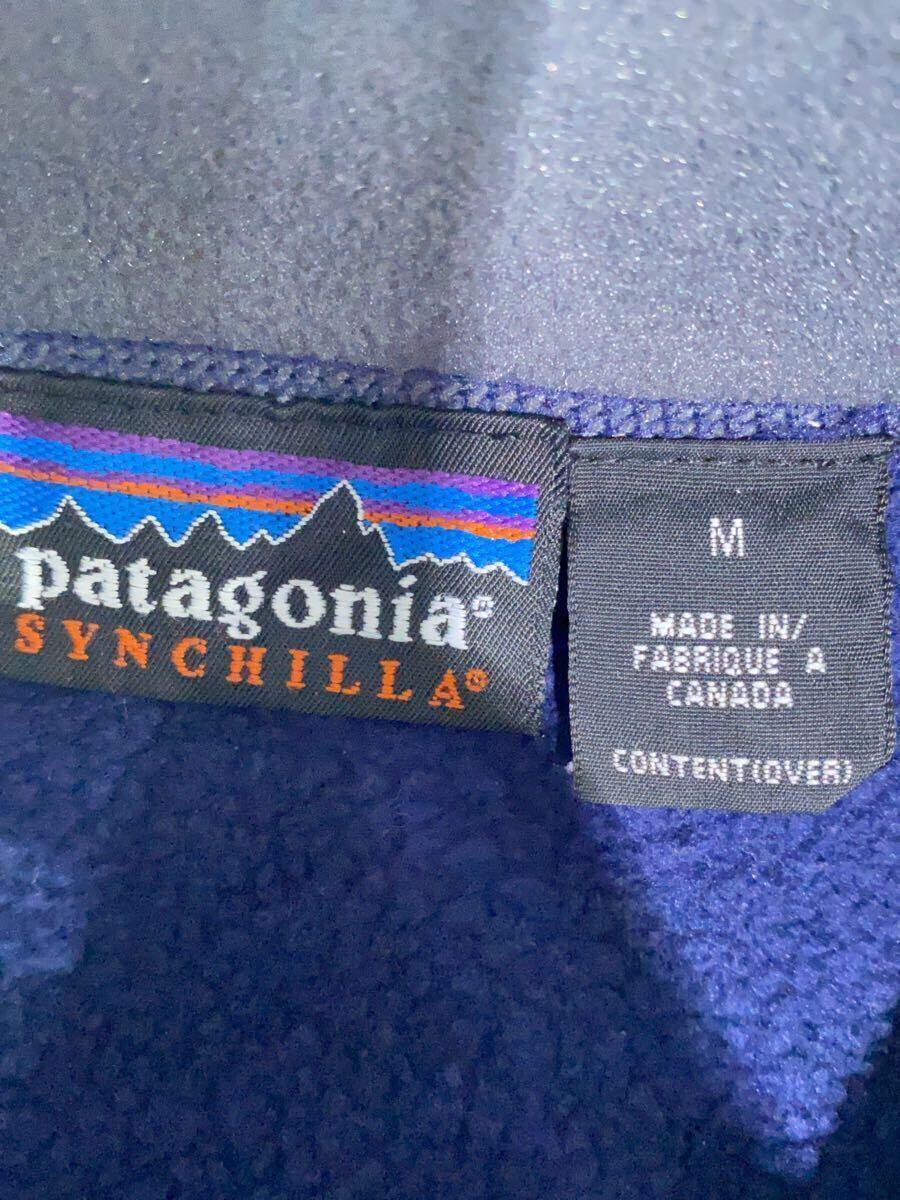 patagonia◆フリースベスト/M/ポリエステル/ネイビー/無地_画像3