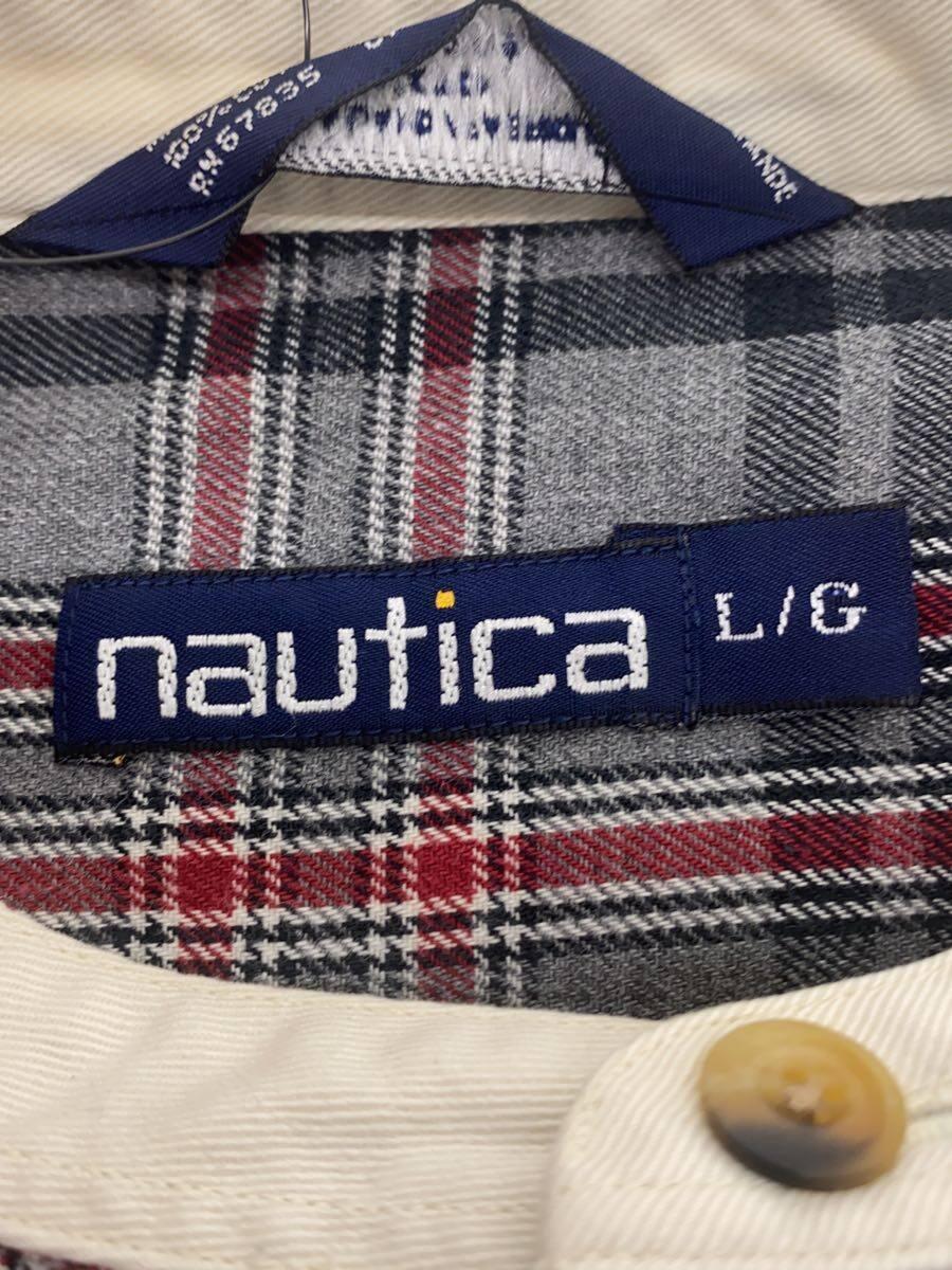 NAUTICA◆長袖シャツ/L/コットン/GRY/チェック_画像3