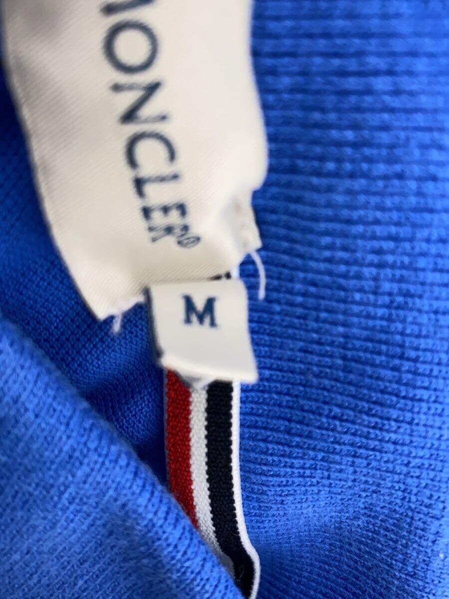 MONCLER◆ポロシャツ/M/シルク/BLU/無地_画像5