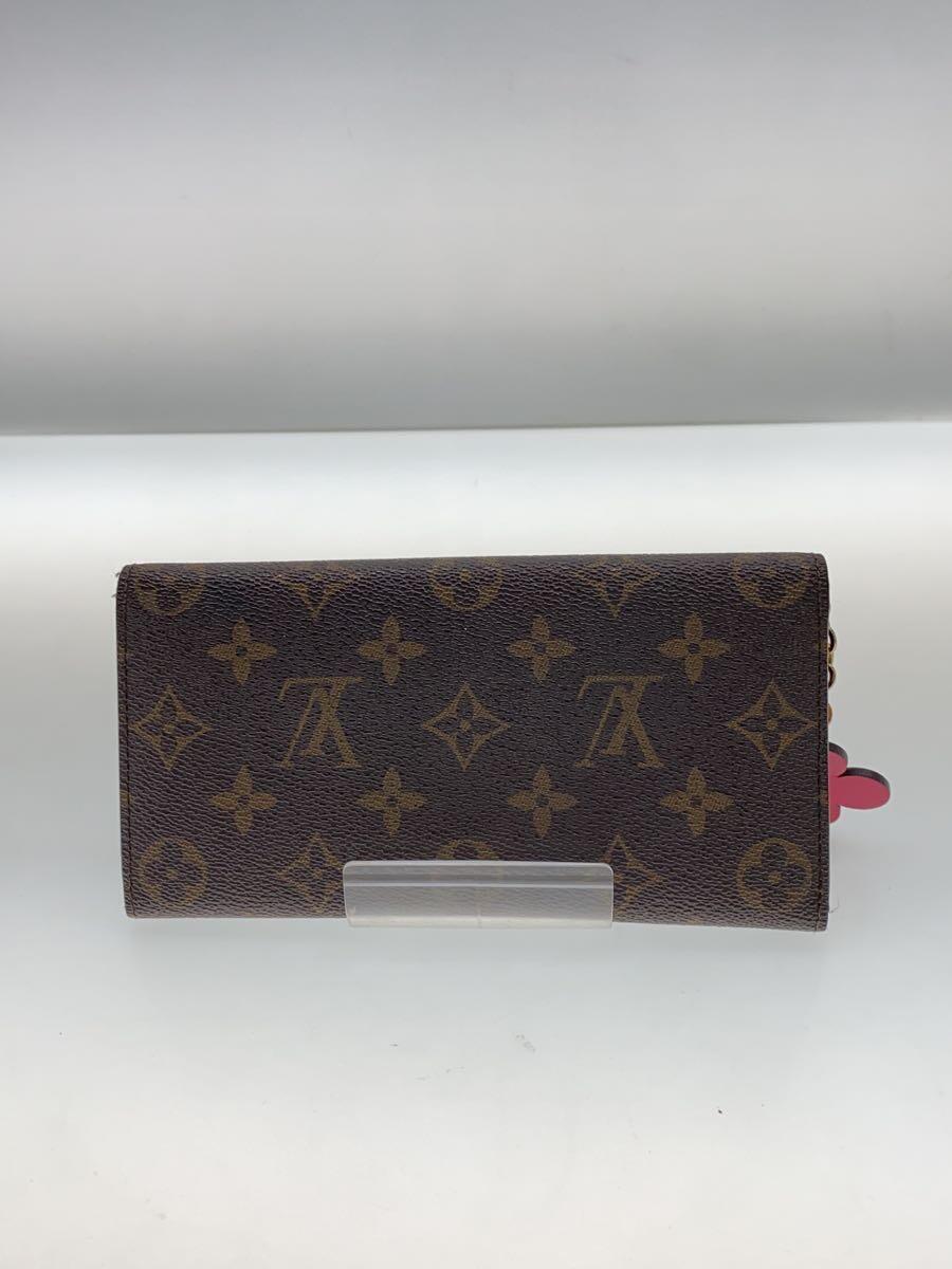 LOUIS VUITTON◆ポルト・フォイユ・エミリー_モノグラム・キャンバス_フラワーチャーム_BRW_ホットピンク/PVC/BRW/総_画像2