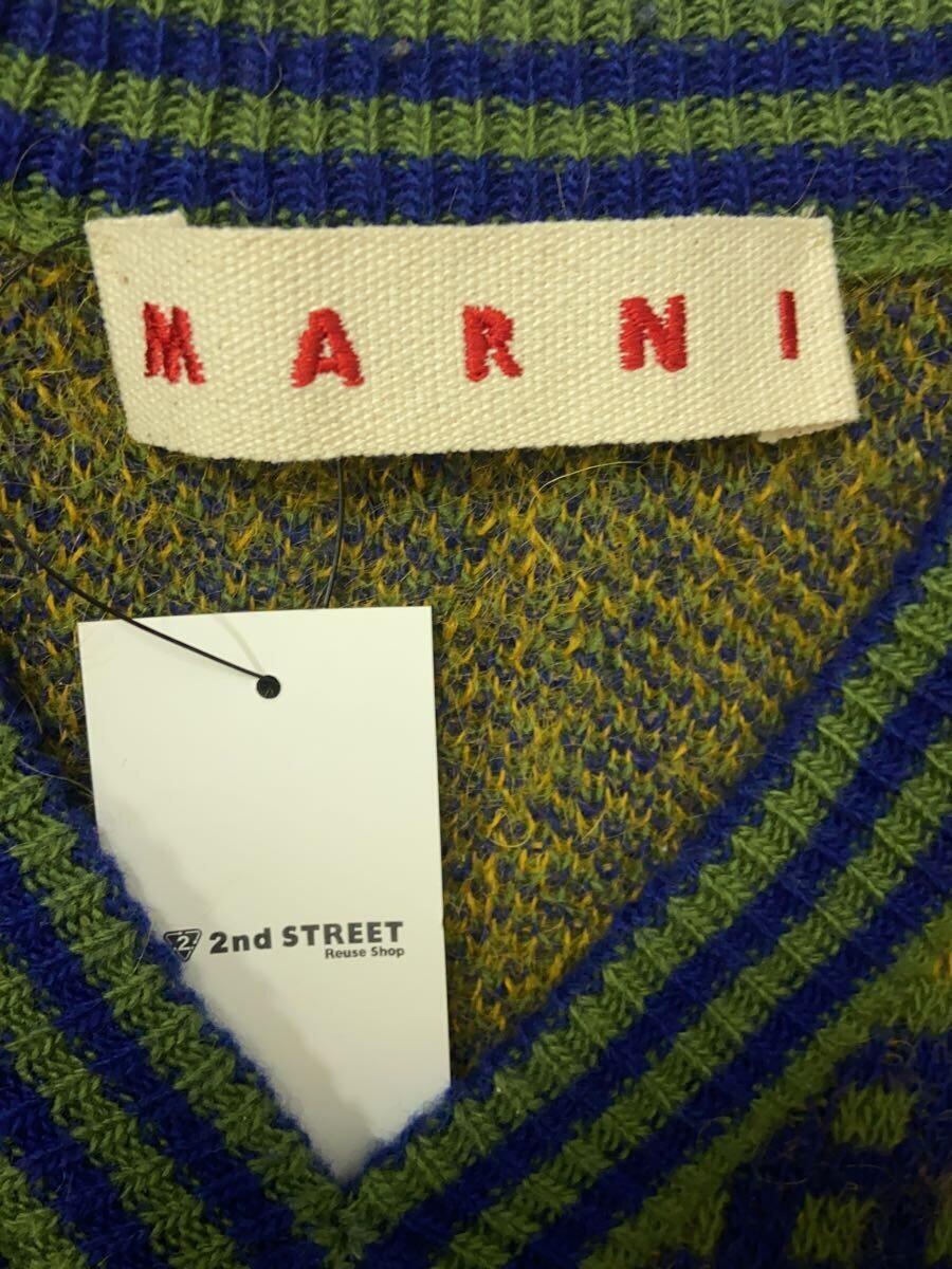 MARNI◆23AW/モヘアVネックニット/セーター(厚手)/48/モヘア/YLW/チェック_画像3